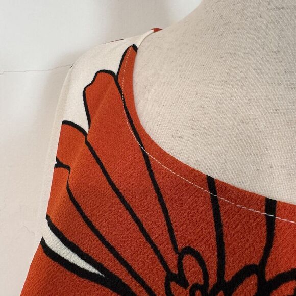 Essentiel Antwerp Womens Top White Textured Silk Floral Bell Sleeves Mod Size 36 - Picture 11 of 14